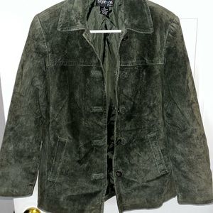 Green leather jacket